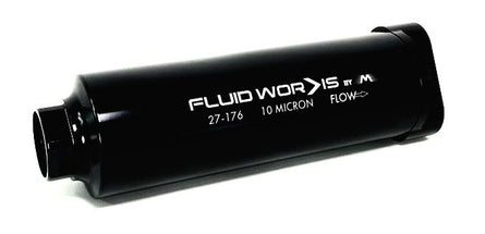 Fluidworks Dual Outlet 32GPM Post Fuel Filter w/ Mount (10 Micron) - Motion Raceworks
