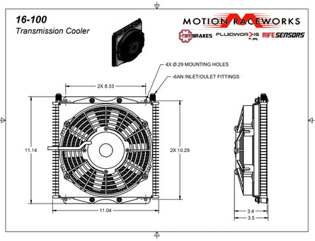 4L80E Trans Cooler Kit w/ Fan & Fragola 20 ft Line / Fittings