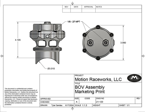 Motion Raceworks 60mm ICON Series Blow Off Valve BOV-Motion Raceworks-Motion Raceworks