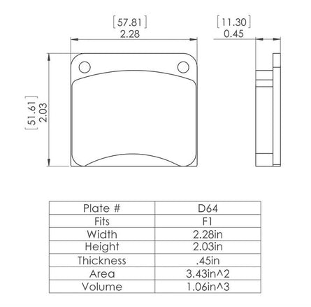F1 / DR1 Replacement Pads #1 Compound 6-1019 (full set) - Motion Raceworks