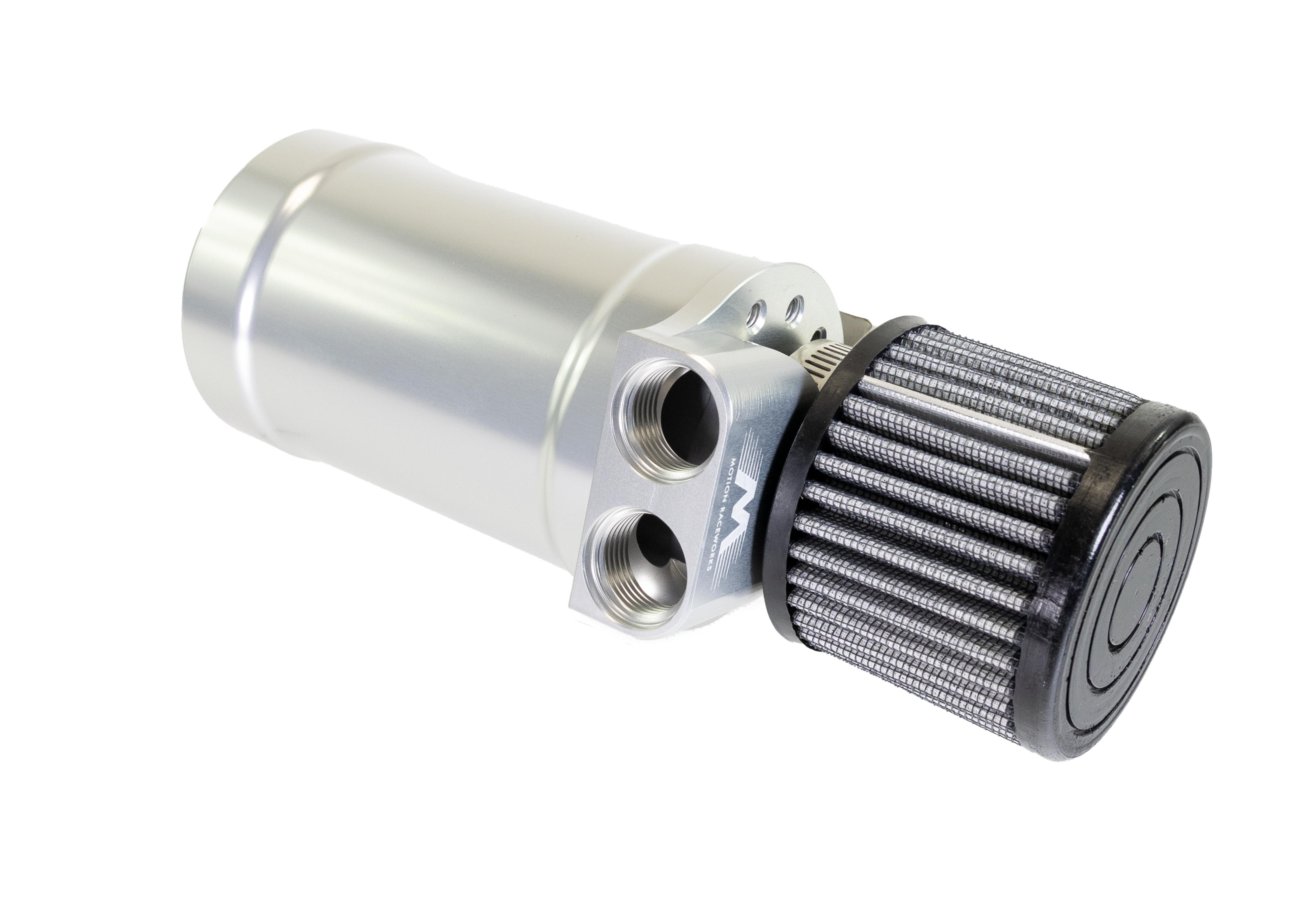 Motion Raceworks Top Loader Billet Oil Catch Can Clear Anodized ( Dual