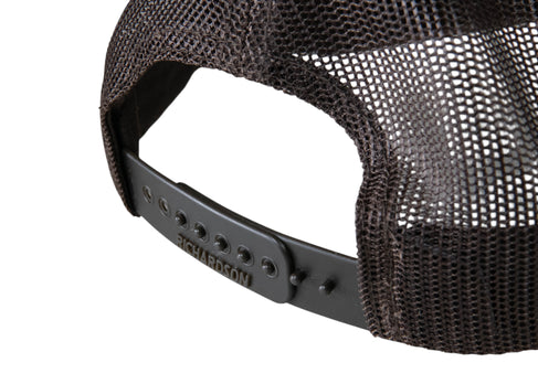 Brown Duck Camo Leather Patch Trucker Hat: Limited Edition - Motion Raceworks