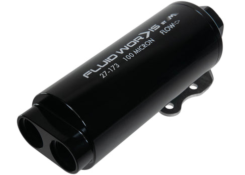 Fluidworks Dual Inlet 12GPM Pre Fuel Filter w/ Mount (100 Micron) - Motion Raceworks