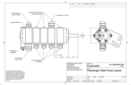 Fluidworks 3 Stage Belt Drive Racing Dry Sump Oil Pump (Standard Rotation) 5-300-FluidWorks-Motion Raceworks