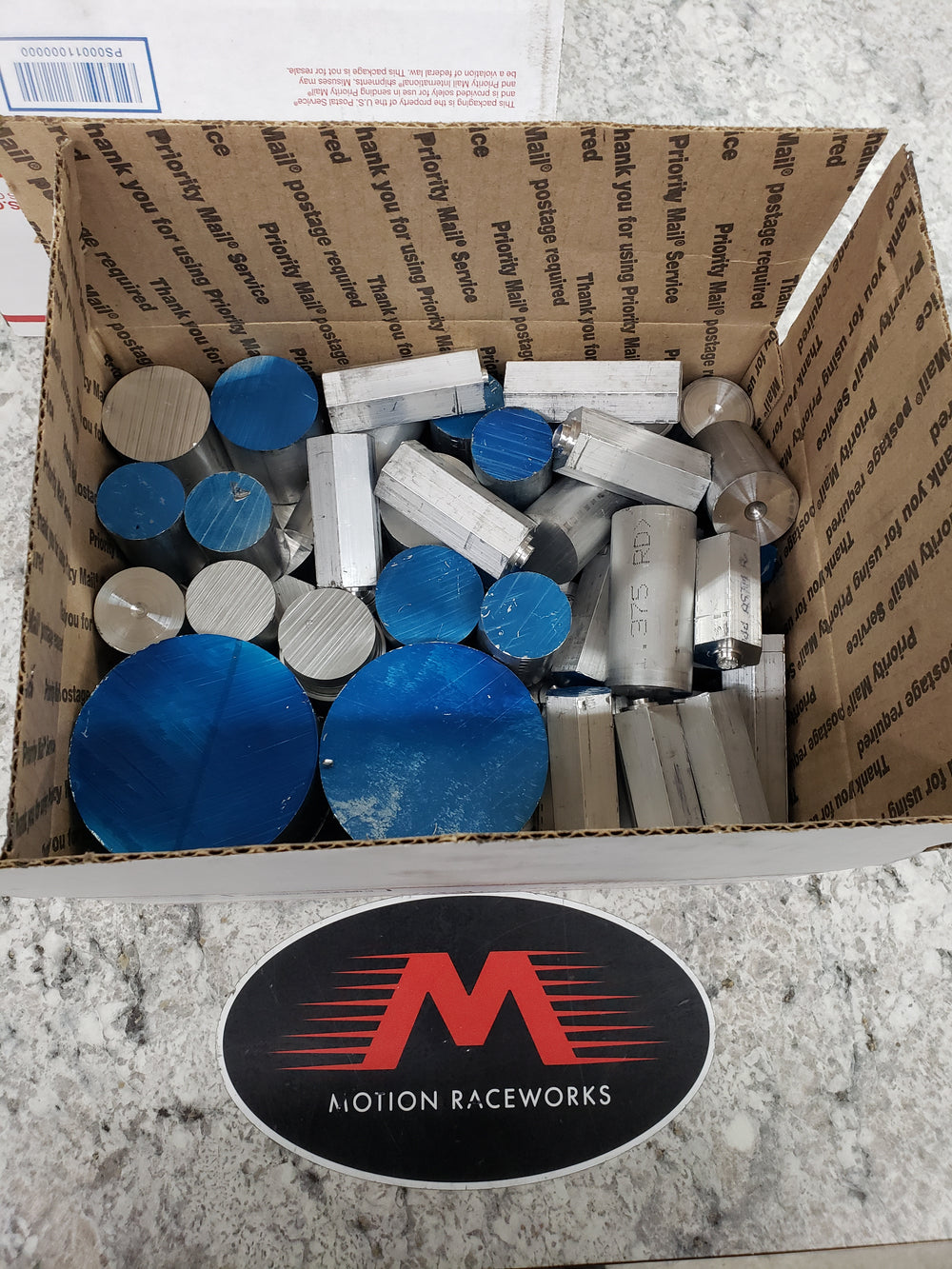 40 lb. Big Aluminum Drop Box (Lathe Pieces)-Garage Sale-Motion Raceworks