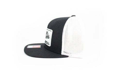 Motion Heritage Flat Bill Black w/ White Patch Snapback 95-135-Motion Raceworks-Motion Raceworks