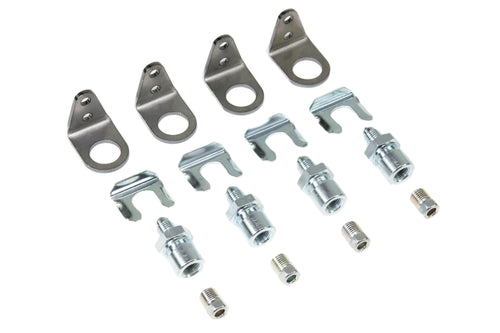 Brake Line Bulkhead Hard/Flex Line Bolt-On Bracket/Clips Only (4-Pack)-Motion Raceworks-Motion Raceworks