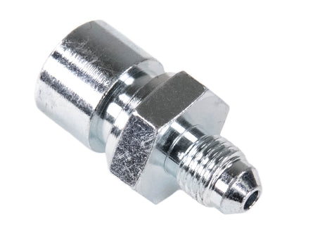Brake Hardline Fitting, Male -3 AN to Female 10mm x 1.0 in. female inverted flare, Steel, Zinc Plated, Each 650202 Fragola-Fragola-Motion Raceworks