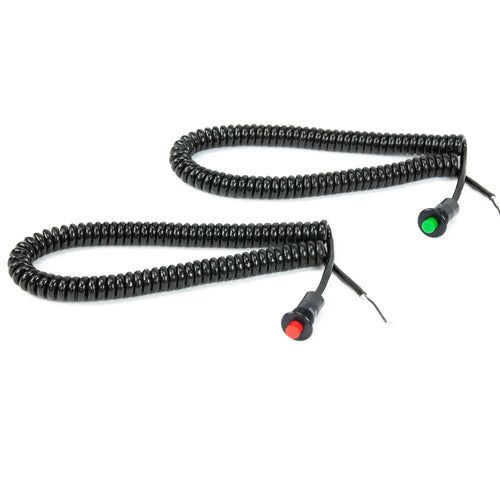 Motion Raceworks Momentary Small Push Button w/6' Wound Cord (Red or Green)-Motion Raceworks-Motion Raceworks