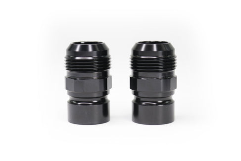 Billet Burn Down Breather Quick Release Fittings Black Anodized (Pair) 32-130BLK-Motion Raceworks-Motion Raceworks
