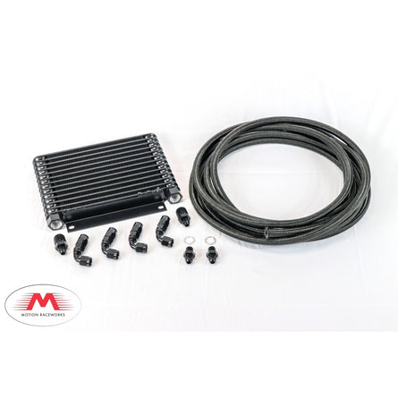 GM TH350, TH400, 700R4, 4L60E DERALE Trans Cooler Kit w/ Fragola Lines/Fittings-Kit-Motion Raceworks