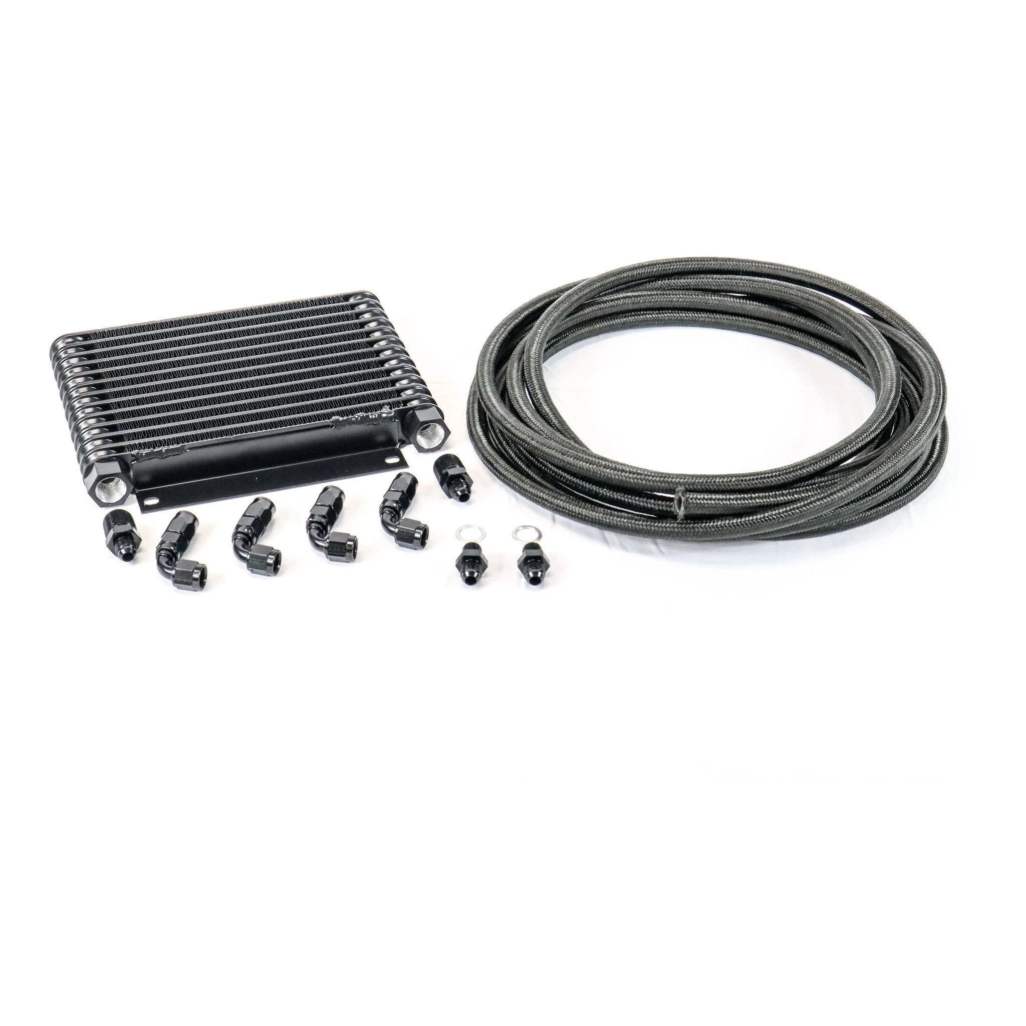 Stock Powerglide DERALE Trans Cooler Kit w/ Fragola Lines/Fittings