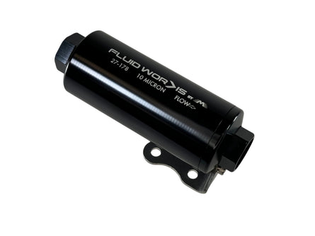 Fluidworks 6GPM Compact 10ORB Post Fuel Filter w/ Mount (10 Micron) - Motion Raceworks