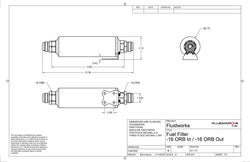 Fluidworks Single Outlet -16AN / Single -16AN Inlet Fuel Post Filter w/ mount (10 Micron) 27-177-Fluidworks-Motion Raceworks