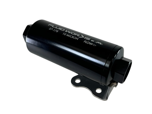 Fluidworks 6GPM Compact 10ORB Post Fuel Filter w/ Mount (10 Micron) - Motion Raceworks