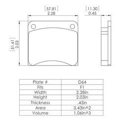 F1 / DR1 Replacement Pads #1 Compound 6-1019 (full set)