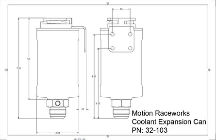 Coolant Expansion Tank / Remote Fill Billet Black Anodized w/ Mount 32-103-Motion Raceworks-Motion Raceworks
