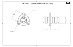 -8AN Flanged Bolt in Pass Thru Bulkhead Fitting by Fluidworks-Fluidworks-Motion Raceworks