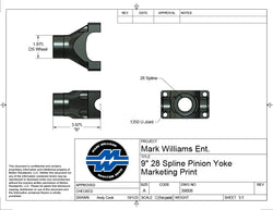 Ford 9" 28 spline 1330 Series Extreme Duty 4340 Billet Steel Pinion Yoke - Motion Raceworks