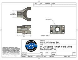 Ford 9" 28 spline 1350 Series Ultralight 7075 Aluminum Pinion Yoke - Motion Raceworks