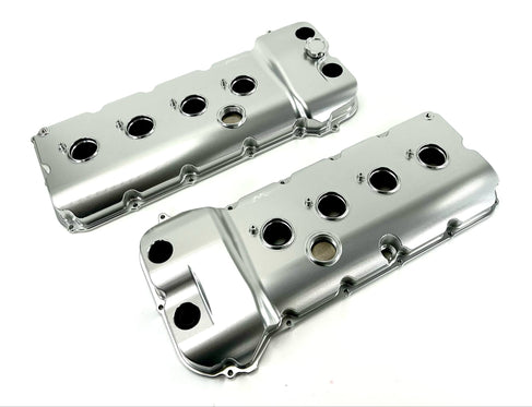 Billet Gen 1/Gen 2 Coyote VCT Valve Covers Clear Anodizing - Motion Raceworks