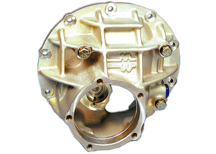 9" Ford Aluminum Thru Bolt Case 3.812" Bearing w/ Steel Caps (Gold Finish)