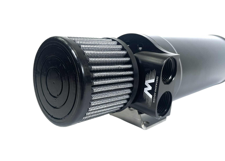 1 Qt XL Top Loader Billet Internally Baffled Oil Catch Can (Dual 10AN Port) - Motion Raceworks