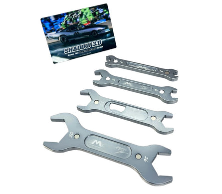 Shadow 3.0 Stevie Fast Edition Billet AN wrench set w/ signed metal Hero Card (100 sets only) - Motion Raceworks