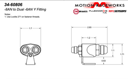 Parallel Billet Y Block w/ bracket 8ORB / (2) 6 ORB - Motion Raceworks
