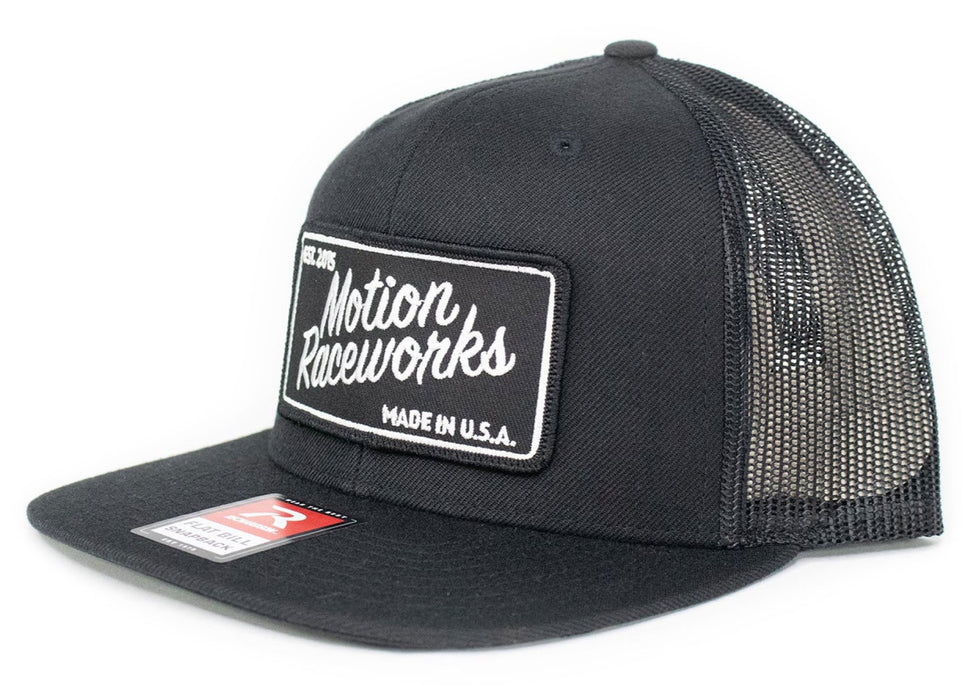 Motion Heritage Flat Bill Hat Black/Black Snapback – Motion Raceworks