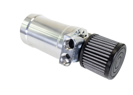 Motion Raceworks Top Loader Billet Oil Catch Can Bare Aluminum ( Dual 10 AN Port )