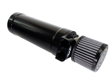 1 Qt XL Top Loader Billet Internally Baffled Oil Catch Can (Dual 10AN Port)