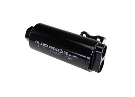 Fluidworks Dual Outlet 12GPM Post Fuel Filter w/ Mount (10 Micron) 27-170