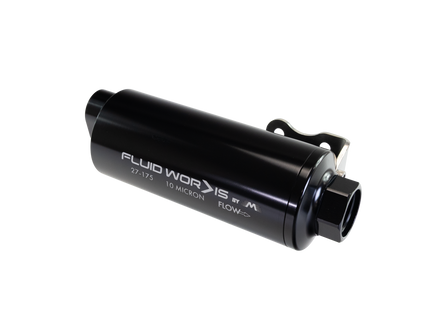 Fluidworks Dual Inlet 12GPM Post Fuel Filter w/ Mount (10 micron) 27-175 - Motion Raceworks