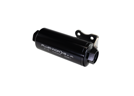 Fluidworks 6GPM Compact 10ORB Post Fuel Filter w/ Mount (10 Micron) - Motion Raceworks
