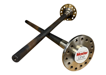 4340 Master Line 28 spline axles 5x4.5", 5x4.75" and 5x5" 59.185" width 2.875 bearing SN ML00380