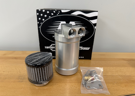 Motion Raceworks Top Loader Billet Oil Catch Can Clear Anodized ( Dual 10 AN Port )
