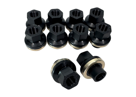 M12x1.5mm Aluminum Bearing Washer Lug Nut .490" shank (Set of 10)