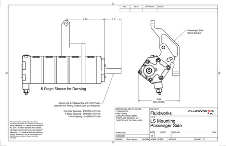 FluidWorks LS Wet Sump / Dry Sump Passenger Side Mounting Bracket-Fluidworks-Motion Raceworks