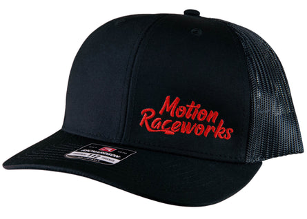 Black & Red Retro Snapback Hat - Motion Raceworks