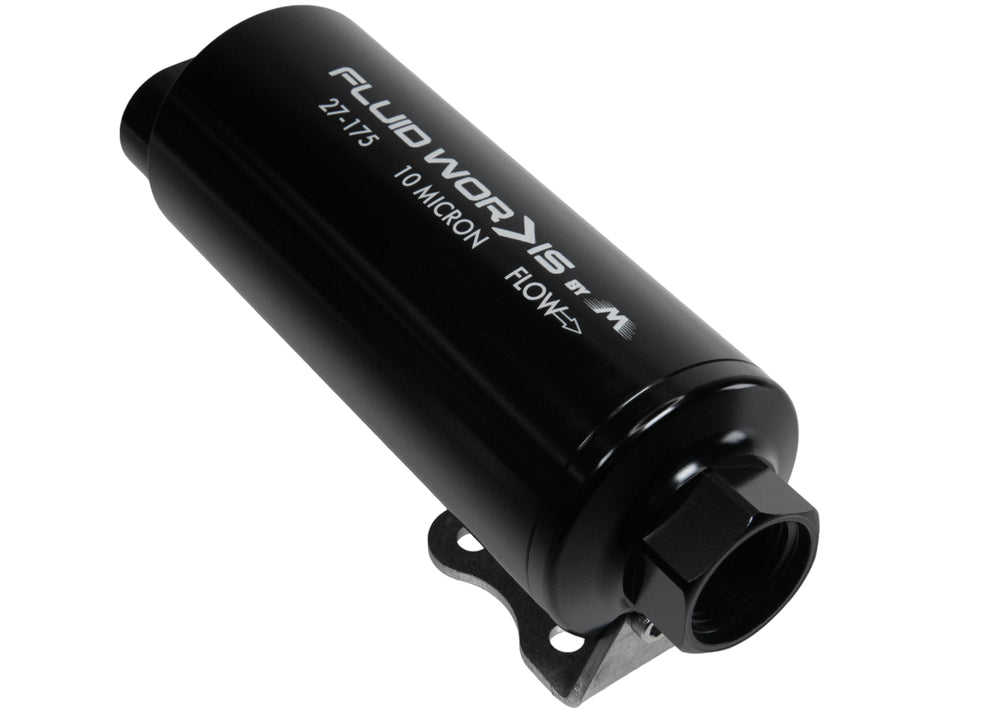 Fluidworks Dual Inlet 12GPM Post Fuel Filter w/ Mount (10 micron) - Motion Raceworks