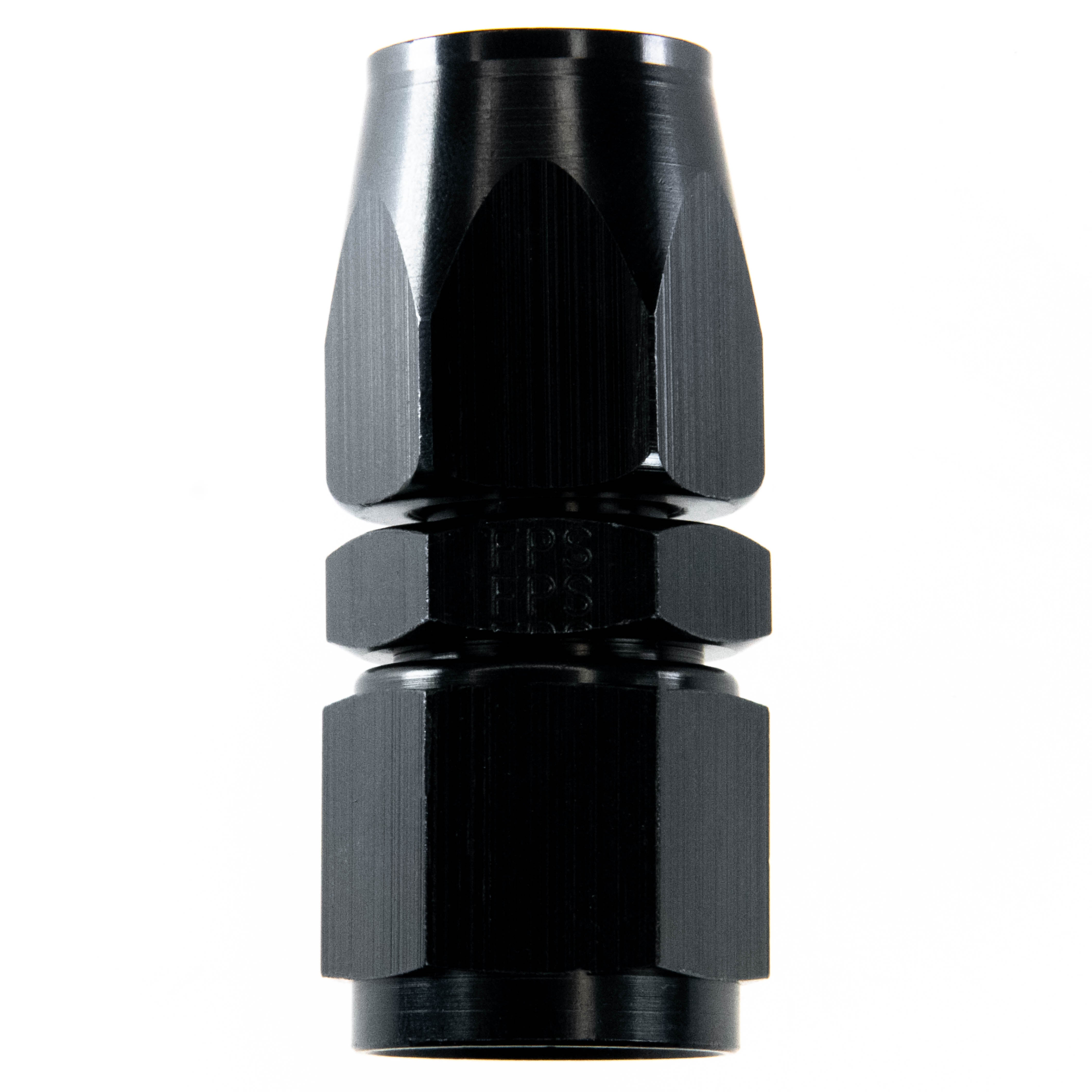 Fragola 200106-BL -6 AN Straight Push Lok Hose End – Black Anodized Aluminum – USA Made