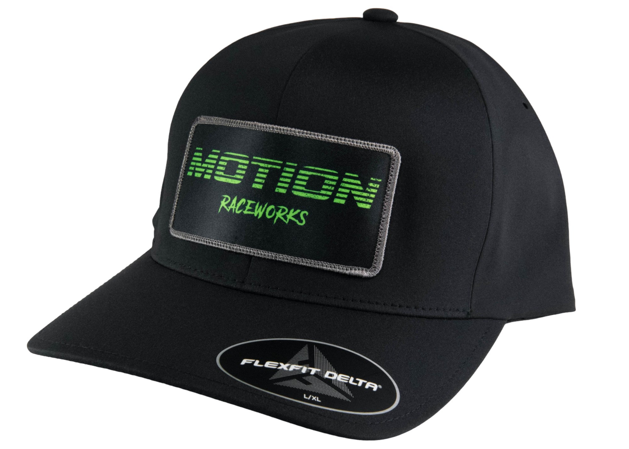 Black w/ Green Motion Fade Patch Delta Flex Fit Hat – Motion Raceworks