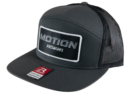 Gray/Black Flat Bill Snapback w/ Black Retro Patch - Motion Raceworks