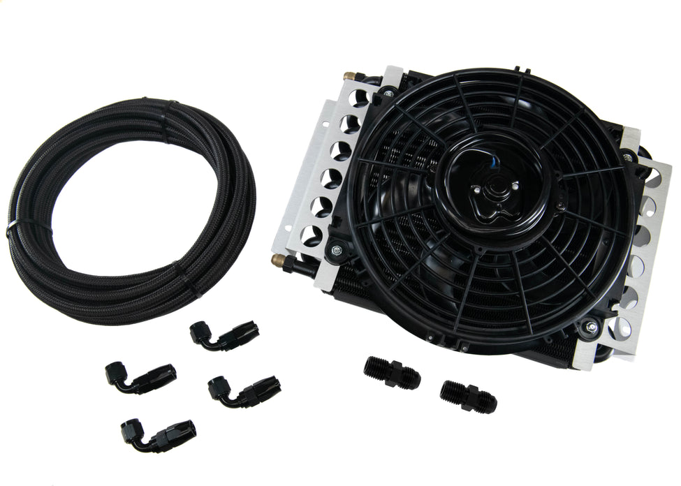 Aftermarket Powerglide DERALE Trans Cooler Kit w/ Fan & Fragola Lines
