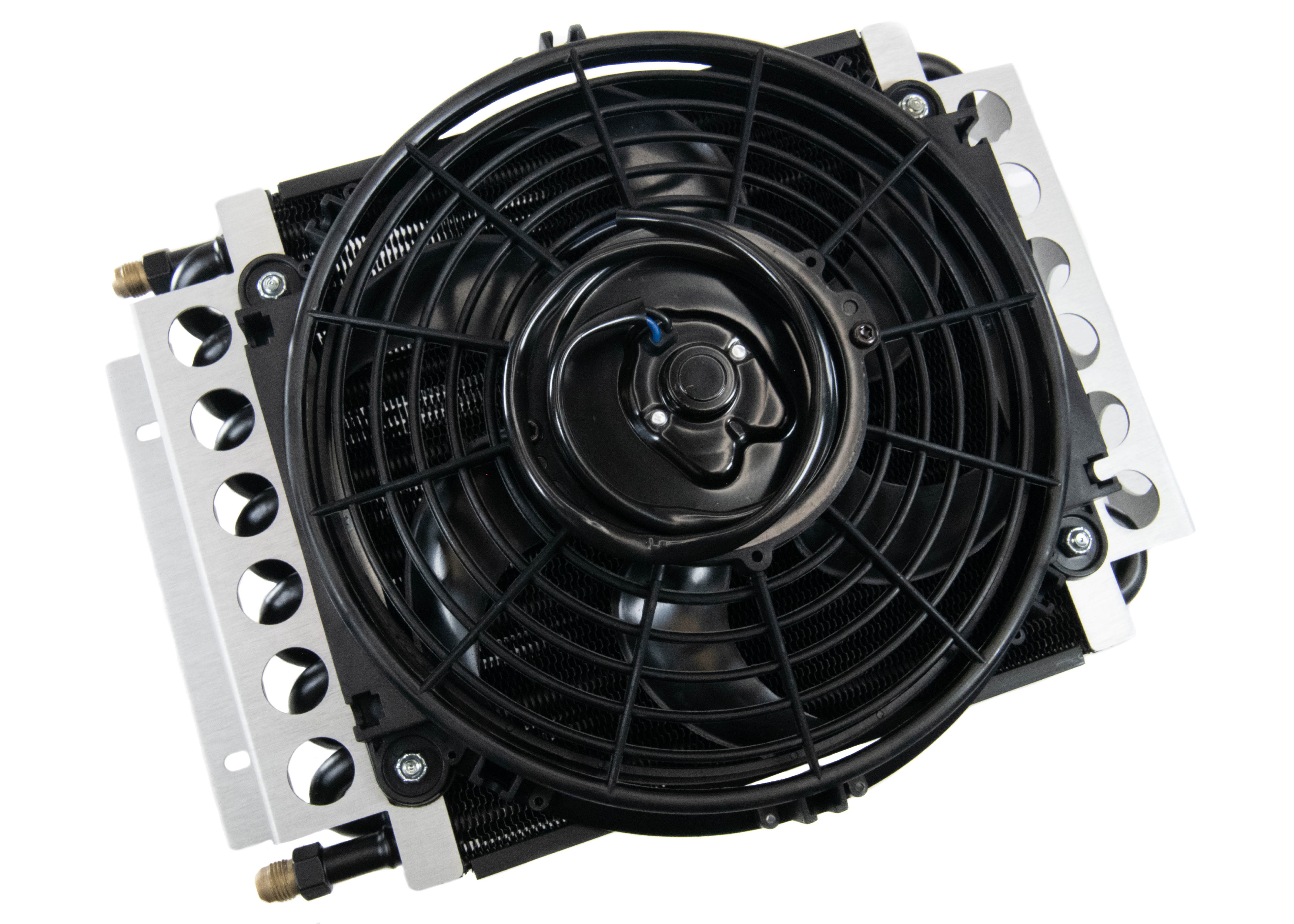 Stock Powerglide DERALE Trans Cooler Kit w/ Fan & Fragola Lines 