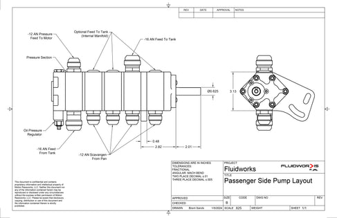 Fluidworks Single Stage Belt Drive Racing Oil Pump (Standard Rotation) 5-100-Fluidworks-Motion Raceworks