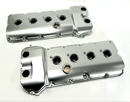 Billet Gen 1/Gen 2 Coyote VCT Valve Covers Clear Anodizing - Motion Raceworks