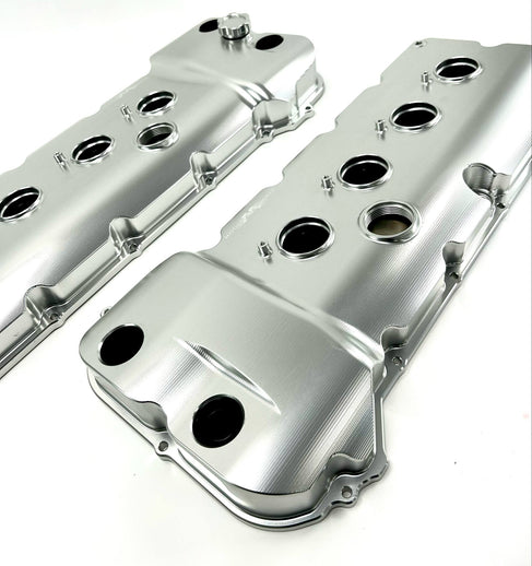 Billet Gen 1/Gen 2 Coyote VCT Valve Covers Clear Anodizing - Motion Raceworks
