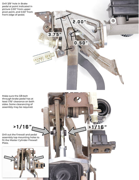 1993-02 Camaro / Firebird 4th Gen F-Body TBM Modular Bore Billet Master Cylinder Conversion Kit (Choose Bore Size)